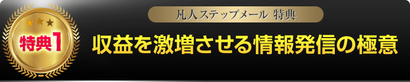 特典1:収益を激増させる情報発信の極意